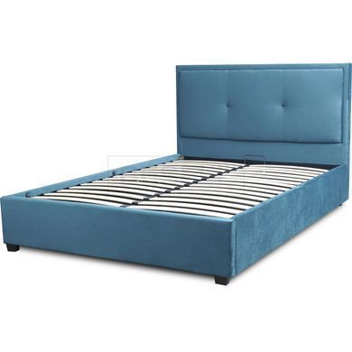 Кровать двуспальная бархатная MEBEL ELITE ANDRE Velvet 140x200 Синий реальная фотография