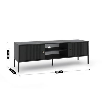 ТВ Тумба MEBEL ELITE SOFT 154 Чорний жива фотографія
