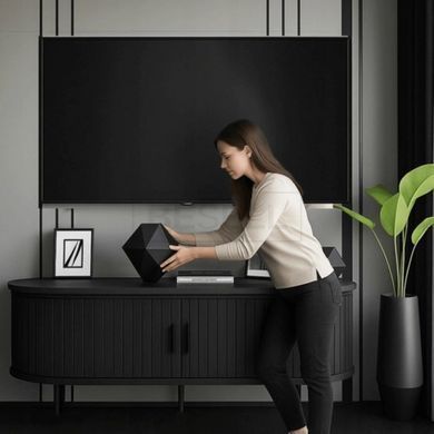 Тумба под телевизор TRISH Mebel Elite 120 Черный реальная фотография