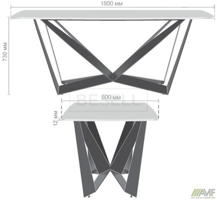 Cтол обеденный William AMF 180X80 ceramics Carrara bianco реальная фотография