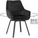 Стул поворотный LUNA Velvet Mebel Elite Черный