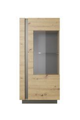 Вітрина низька Perfect Home Арко / Arco 1-дверна 1D1W/72 Дуб артизан/графіт жива фотографія
