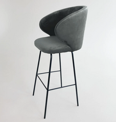Барный стул МАТИС Besell Серый / Черный / Дерево реальная фотография