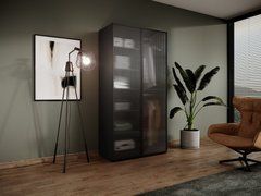 Шафа для одягу / гардеробна Perfect Home Сендбокс / Sandbox FLUTES 2-дверна Чорний жива фотографія