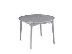 Стол Обеденный ASKOLD R CERAMIC Vic Light Grey (grey leg) Bjorn 105(135)х105 Серый Эффект Мрамора реальная фотография
