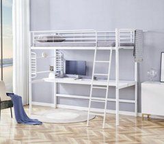 Двухъярусная кровать с письменным столом и органайзером DOLCE Halmar белая реальная фотография