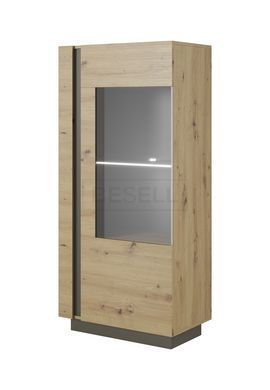 Вітрина низька Perfect Home Арко / Arco 1-дверна 1D1W/72 Дуб артизан/графіт жива фотографія
