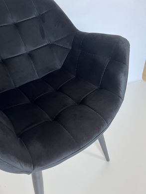 Кресло ELEGANTE Velvet Intarsio Черный реальная фотография