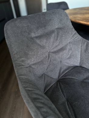 Стіл обідній ASTER Signal 120x120 Вінтажний Горіх / Чорний Мат жива фотографія