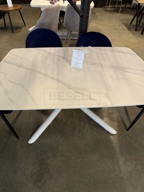 Стіл розкладний PALERMO WHITE MARBLE Concepto 140(200)x90 Кераміка Матовий Білий жива фотографія