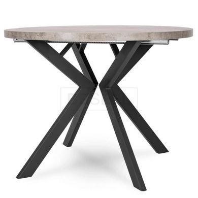 Стіл розкладний MEBEL ELITE DORIAN 80(160)х80 см  бетон / чорний жива фотографія