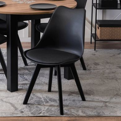 Стул MEBEL ELITE SCANDI Черная экокожа/Черный дуб реальная фотография