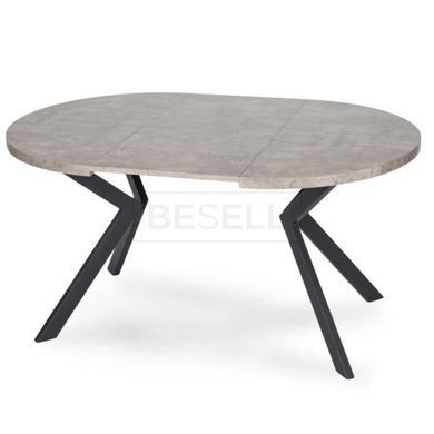 Стіл розкладний MEBEL ELITE DORIAN 80(160)х80 см  бетон / чорний жива фотографія
