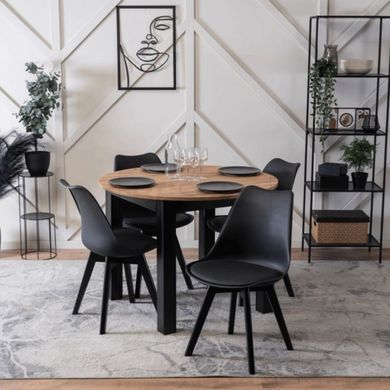 Стул MEBEL ELITE SCANDI Черная экокожа/Черный дуб реальная фотография