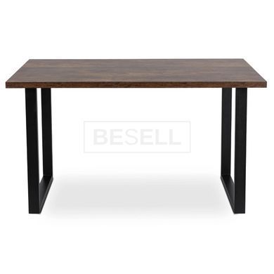 Стол MEBEL ELITE VETTEL 120х80 см Дуб Рустик / Черный реальная фотография