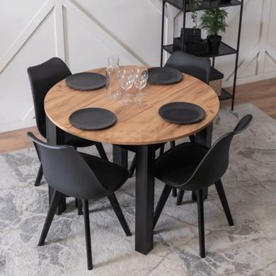 Стул MEBEL ELITE SCANDI Черная экокожа/Черный дуб реальная фотография