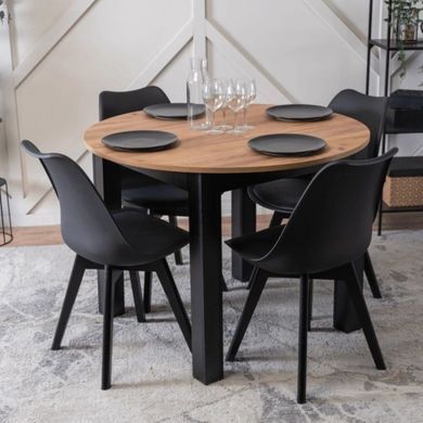 Стул MEBEL ELITE SCANDI Черная экокожа/Черный дуб реальная фотография