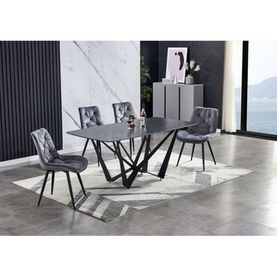 Стіл DALI CERAMIC Intarsio 180х90 Чорний Ефект Мармуру жива фотографія