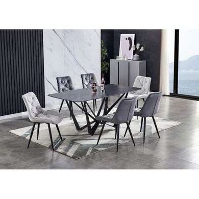 Стіл DALI CERAMIC Intarsio 180х90 Чорний Ефект Мармуру жива фотографія