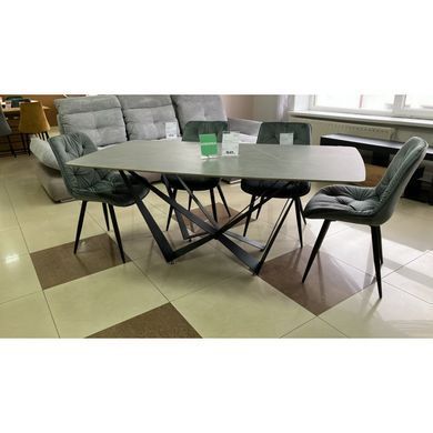 Стіл DALI CERAMIC Intarsio 180х90 Чорний Ефект Мармуру жива фотографія