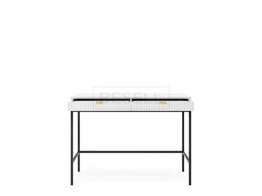 Стол туалетный Perfect Home Новая/Nova с 2 ящиками и черными ножками T104 Белый реальная фотография