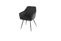 Кресло DONNA Velvet Intarsio Черный реальная фотография