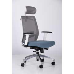 Компьютерное кресло Install White AMF Серый Синий реальная фотография
