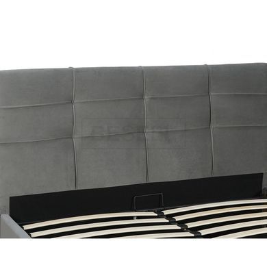 Кровать двуспальная бархатная 140x200 MEBEL ELITE TINGA Velvet Серый реальная фотография