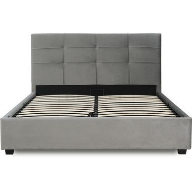 Кровать двуспальная бархатная 140x200 MEBEL ELITE TINGA Velvet Серый реальная фотография