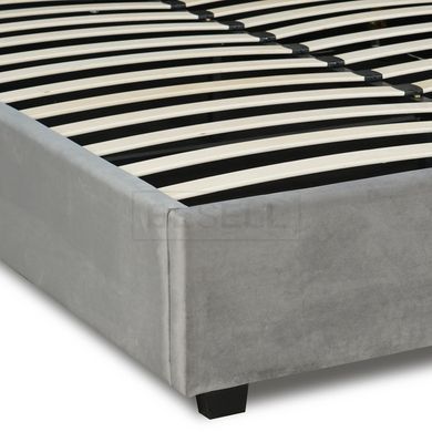 Кровать двуспальная бархатная 140x200 MEBEL ELITE TINGA Velvet Серый реальная фотография