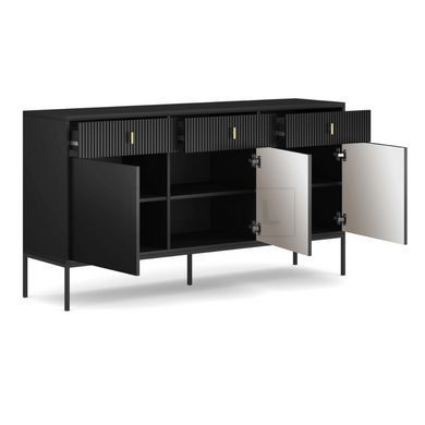 Комод MEBEL ELITE MARCOS 154 Черный реальная фотография