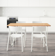 Столовый комплект ÖVRARYD / JANINGE IKEA Белый бамбук/Белый реальная фотография