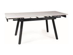 Стол Раскладной JOHN 150(210)x90 Signal Белый Мрамор / Черный Мат реальная фотография