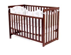 Детская кроватка Верес ЛД13 без колес без ящика съемная спица прямоугольное 120х60 орех, коричневый реальная фотография