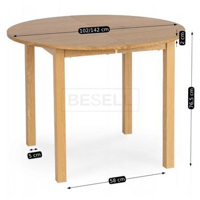 Стол раскладной MEBEL ELITE KANTE 102(142)х102 см Дуб реальная фотография