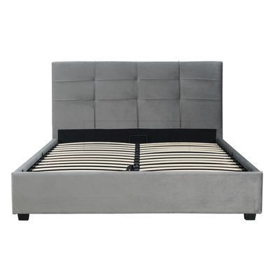 Кровать двуспальная бархатная 140x200 MEBEL ELITE TINGA Velvet Серый реальная фотография
