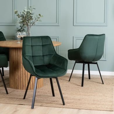 Стул поворотный LUNA Velvet Mebel Elite Зеленый реальная фотография