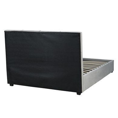 Кровать двуспальная бархатная 140x200 MEBEL ELITE TINGA Velvet Серый реальная фотография