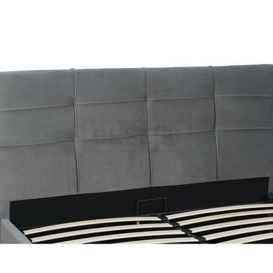 Кровать двуспальная бархатная 140x200 MEBEL ELITE TINGA Velvet Серый реальная фотография
