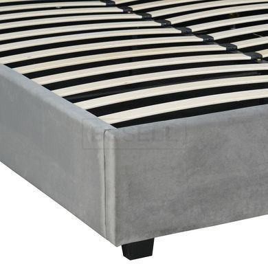 Кровать двуспальная бархатная 140x200 MEBEL ELITE TINGA Velvet Серый реальная фотография