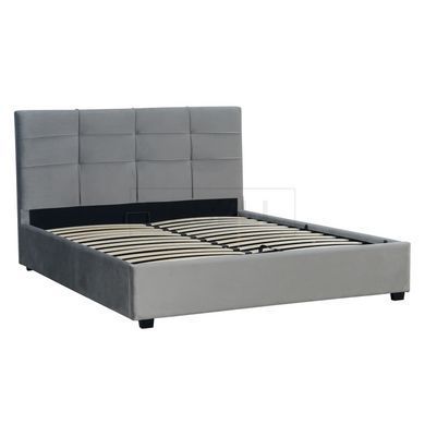 Кровать двуспальная бархатная 140x200 MEBEL ELITE TINGA Velvet Серый реальная фотография