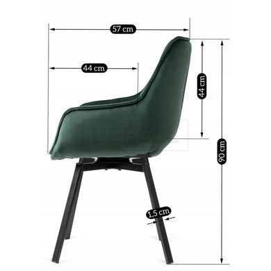 Стул поворотный LUNA Velvet Mebel Elite Зеленый реальная фотография