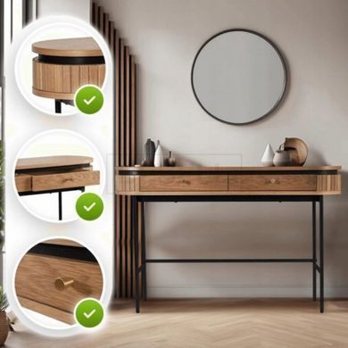 Туалетный столик BECK Mebel Elite 120 Дуб рифленый реальная фотография