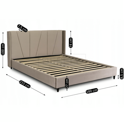 М'яке Ліжко SEWILLA Velvet Mebel Elite 160x200 см Беж жива фотографія