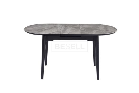 Стіл Обідній ASKOLD Ellipse CERAMIC Bonnie Grey Glossy Bjorn 120(150)х80 Сірий Ефект Мармуру жива фотографія