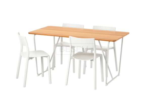 Столовий комплект ÖVRARYD / JANINGE IKEA Білий бамбук / Білий жива фотографія