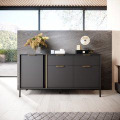 Комод Perfect Home Ларс/Lars 3-дверный с 2 ​​ящиками 3D2S/153 Антрацит реальная фотография