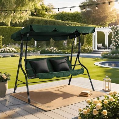 Садова гойдалка MEBEL ELITE RENO Зелений жива фотографія