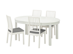 Столовий комплект BJURSTA / EKEDALEN IKEA Білий жива фотографія