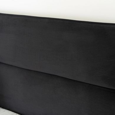 Кровать бархатная MEBEL ELITE BOND Velvet 160x200см Черный реальная фотография
